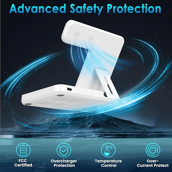 Wireless Charger, 3 in 1 Charging Station for Multi Devices, Charging Stand Dock for iPhone 8-16 Series, Apple Watch, AirPods Pro 3 2 with Adapter (White)