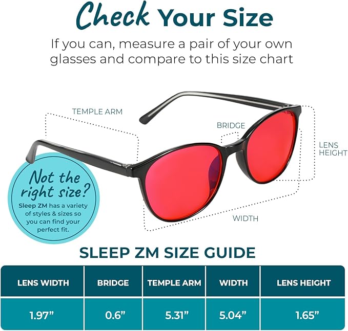 Sleep ZM Blue Light Blocking & Light Sensitivity Glasses - 8 Lens Types for Comfort, Relaxation, Sleep & Relief - 50+ Styles