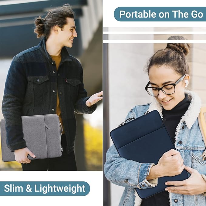 ZYB Laptop Case 14 Inch,Waterproof Laptop Sleeve 14 Inch for 14" Notebook/MacBook Air 15/14" Lenovo ThinkPad IdeaPad Asus HP Dell,2023-2025 MacBook Air 15 15.3 M4 M3 M2 etc with Accessory Bag-Blue
