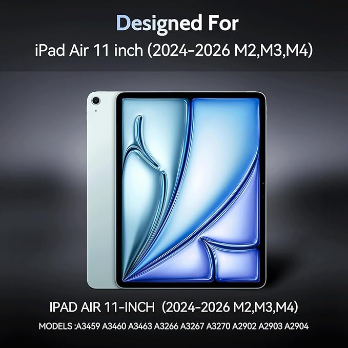 Peslv 4-Way Magnetic Privacy Screen for iPad Air 11 Inch (2024-2026, M2 M3 M4), Removable 360 Spy Private Filter, Anti Blue Light Glare Bubble-Free Easy Install Black Security Protector
