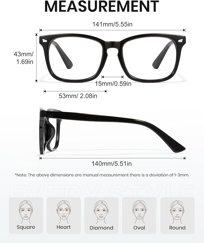 Cyxus Blue Light Glasses Men Women Reduce Eye Strain UV Blocking for Office Work Computer Screen 8082