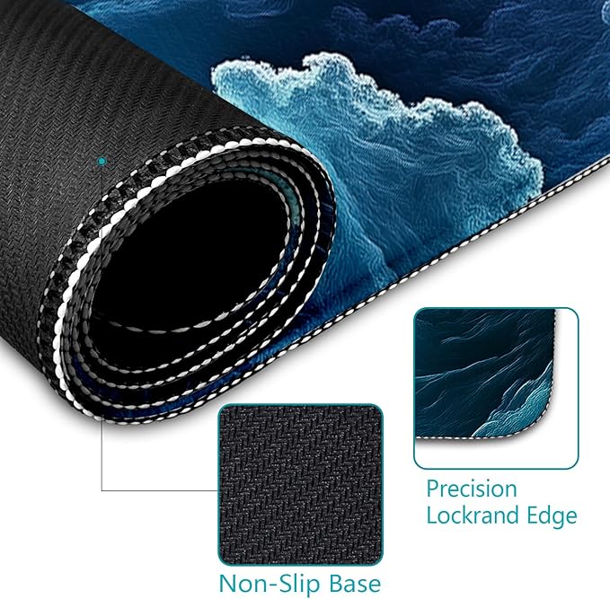 Galaxy Mouse Pad Large Desk Mat, Extra Large Gaming Computer Mousepad with Stitched Edges Non-Slip, Keyboard Mouse Pad for Desktop Cute Aesthetics Home Office Desk Accessories 31.5in