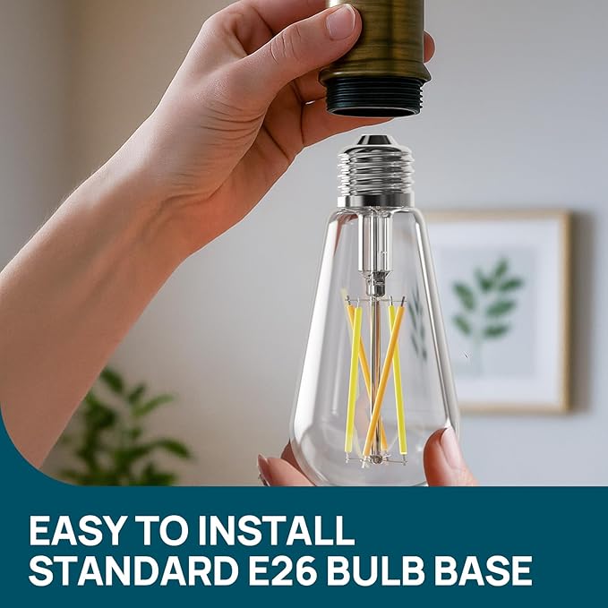 Linkind Smart Edison Bulbs, 2700K-6500K Tunable WiFi Edison Bulbs with Remote Control, 8W 60W Equivalent Dimmable ST19(ST58) Vintage Light Bulbs 800lm, Compatible with Alexa & Google Home, 2-Pack