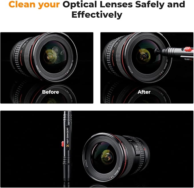 K&F CONCEPT Professional Lens Cleaning Pen*3 with Soft Brush, Carbon Head Lens Cleaning Pen Compatible with Canon, Nikon, Pentax, Sony Digital Camera Cleaning,AR VR Glasses Cleaning - Image 7