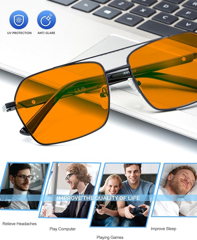 ANYLUV Blue Light Glasses Men/Women, Blue Light Blocking Glasses, Computer Screen Blocker Eyes Protection Glasses
