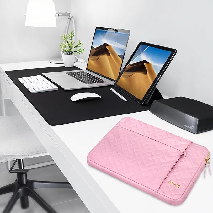 Lacdo Laptop Sleeve Case for 16 inch New MacBook Pro M5 Pro/Max A3428 A3429 (2026), M4/M3/M2/M1 A3403 A3186 A2991 A2780 A2485 2024-2019 | 15 inch Surface Laptop 7 6 5 4 Computer Bag, Sakura Pink