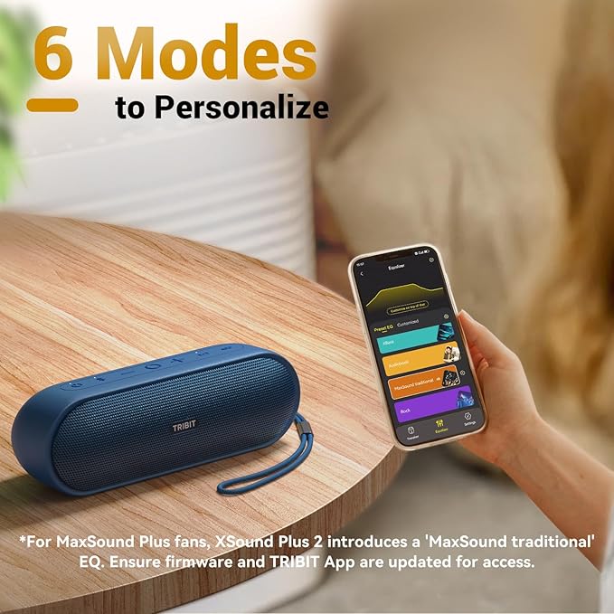 Tribit Portable Bluetooth Speaker XSound Plus 2, Wireless Speaker 30W with XBass, IPX7 Waterproof, 24-Hour Playtime, Stereo Sound, Built-in Mic, Bluetooth 5.3 for Party, Car, Travel(Blue)