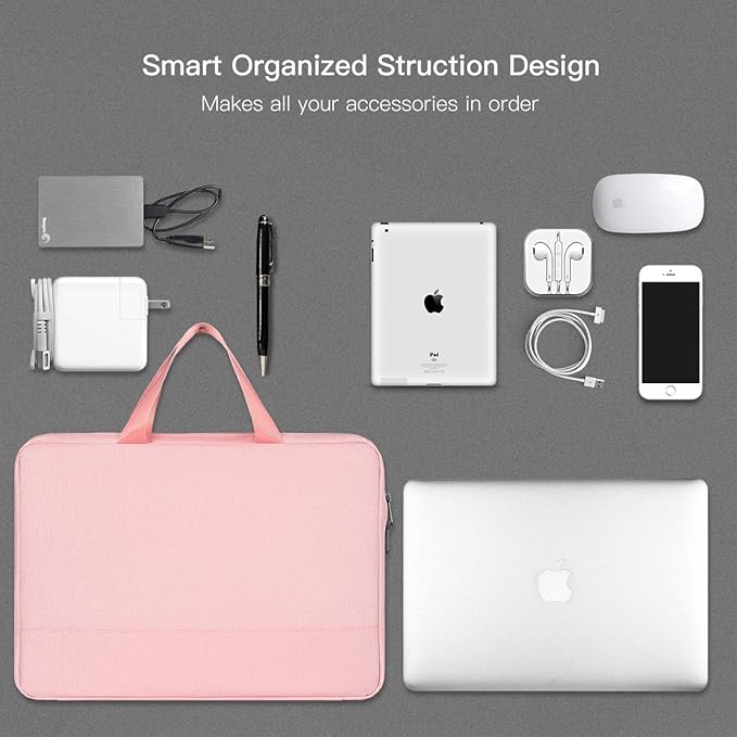 17-17.3 Inch Laptop Briefcase for Women Ladies Bag with Organizer for New HP Envy 17.3, Dell Inspiron 17/Dell G3 G7 17.3, Lenovo Ideapad 330 L340 17.3, TUF 17.3, MSI GS75 GL75 GF75 17.3" Case, Pink