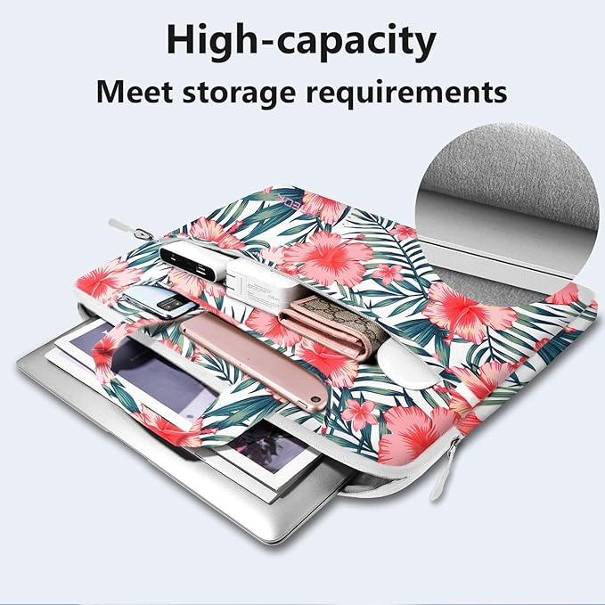 Hseok Laptop Shoulder Bag 13 13.3 14 Inch Case Compatible with MacBook Pro/Neo 14" M5/M4/M3/M2/M1,Mac Air/pro/Neo 13" and Most 13 13.3 14 Notebooks,Spill-Resistant Briefcase,Rhododendron