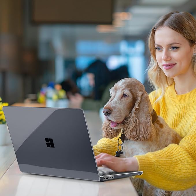 Batianda Premium Crystal Case for Microsoft Surface Laptop 13.8-inch Touchscreen 2024 (7th Edition) Lightweight Durable Scratch-Resistant, Easy Install, with Keyboard Cover & Screen Protector, Black