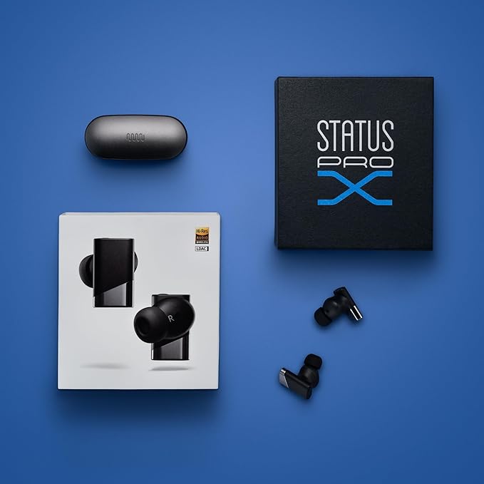 Status Pro X Wireless Earbuds, Triple Speaker Driver, Hi-Res Audio with LDAC, 52dB ANC, 6 Beamforming Mics with VoiceLoom AI for Clearest Calls (Onyx)