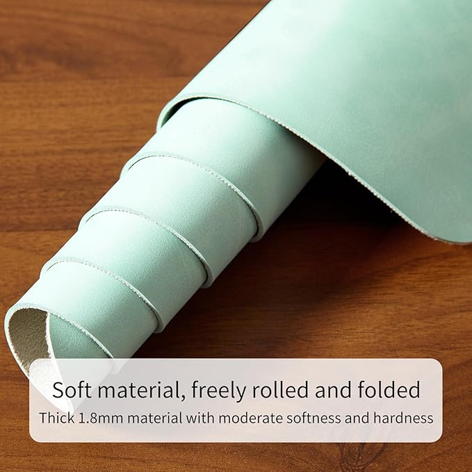 Desk Pad Soft PU Leather Large Mouse Pad Laptop Computer Desk Mat Table Blotter Flat Smooth Waterproof Non-Slip Desktop Protector Writing Pad for Office and Home (Light Green, 90x43cm)
