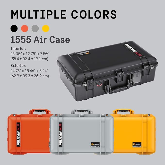 Pelican Air 1555 Case With Foam - Silver
