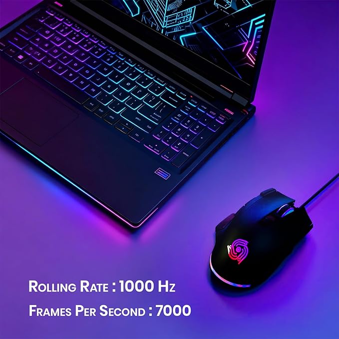 Wired Mouse for Gaming ?€? USB Computer Mouse with 8 Programmable Buttons, 6 Adjustable DPI , Mechanical Switches, Rapid Fire & Sniper Buttons, Compatible with PC and Laptop ?€? Black (Wicked Widow)