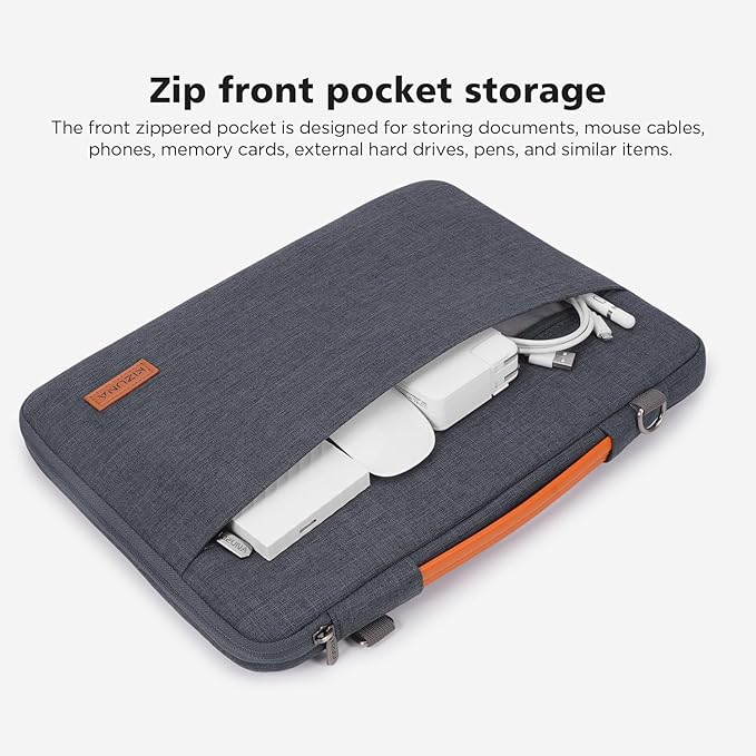 KIZUNA Laptop Sleeve Case 16 Inch Computer Carrying Bag for 16" MacBook Pro M3 M1 M2 Max/16 Dell Pro 16 Plus/14 Dell Latitude 5550/15" Yoga Slim 7i/15.3ʺ ThinkPad X9 15/15" IdeaPad Slim 3i Gen 8,Grey