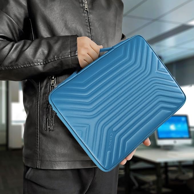 DOMISO 15.6 Inch Shockproof Waterproof Laptop Sleeve with Strap Lightweight Soft EVA Tablet Case for 15.6" Laptops/Apple/Lenovo IdeaPad/Acer Aspire E15 / HP Envy 15 / Dell, Blue
