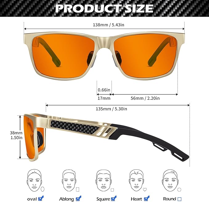 ANYLUV Blue Light Blocking Glasses Men Computer Gaming Glasses Lightweight Al-Mg Metal Anti Eyestrain Eye Protection
