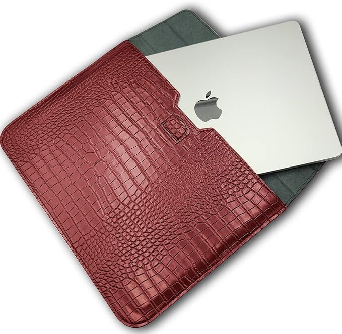 PU Leather Flap Style Case Bag Laptop Sleeve for MacBook Neo 13 A3404 Air 13.6 inch 2026-2022 M5 A3449 M4 A3240 M3 A3113 M2 A2681 Air 13 2018-2021 Notebook Bag for Mac Pro 13 2016-2022, Red