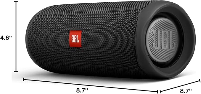 JBL Flip 5 (Black) + Bundle with divvi! Protective Hardshell Case