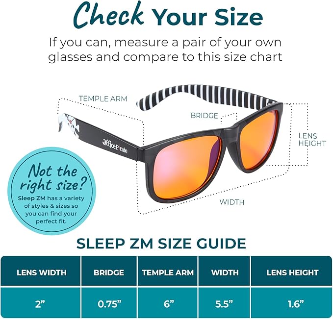 Sleep ZM Blue Light Blocking & Light Sensitivity Glasses - 8 Lens Types for Comfort, Relaxation, Sleep & Relief - 50+ Styles