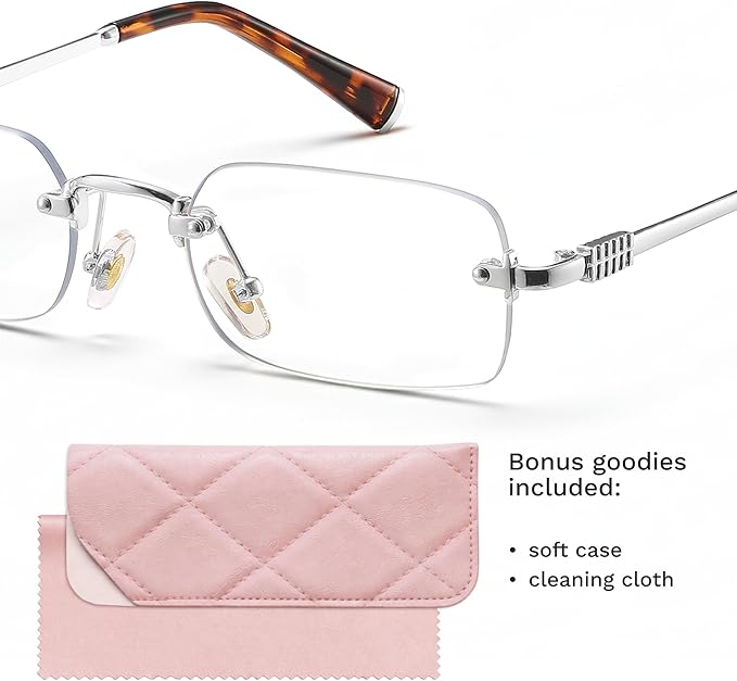livho Blue Light Blocking Glasses for Women, Lightweight Metal Frame Computer Glasses, Anti Eye Strain, UV Protection