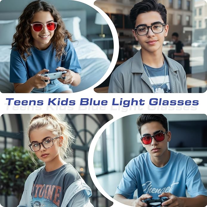 CHEERS DEVICES Blue Light Blocking Glasses for Kids Boys Girls Teens - Computer Glasses with Unbreakable Frame and Anti-Glare