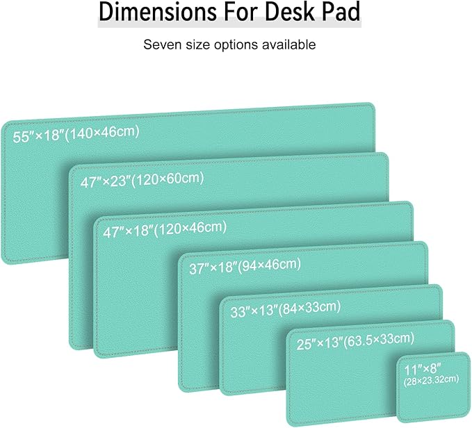 Dual Sided Leather Desk Mat - Waterproof Desk Pad - Ideal for Large Mouse Pad and Desk Mats on Top of Desks (Green, 25"*13")