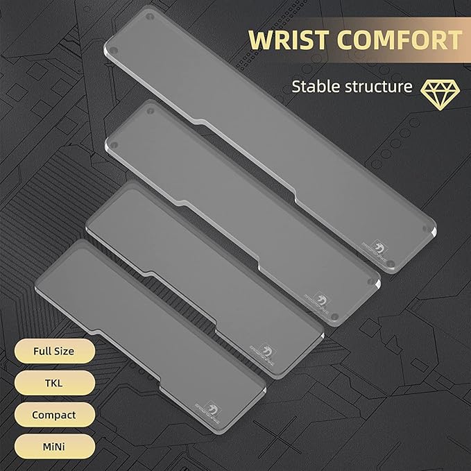 SELORSS Acrylic Keyboard Wrist Rest - Mini 61Key Keyboard- Mechanical Keyboards Ergonomic Palm Rest for Computer Keyboard,Anti-Slip Base,Wrist Pad for Laptop,Office & Home-Easy Typing