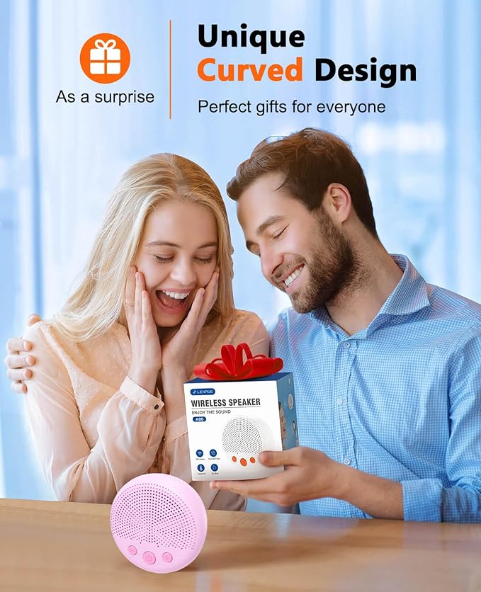LENRUE Shower Speaker, Bluetooth Waterproof Speaker Wireless, Portable Speakers with Clear Loud Sound, Suction Cup, Lanyard, Ideas Gifts