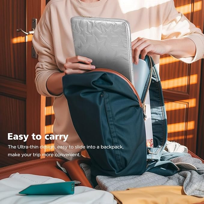15 16 inch Laptop Sleeve Case for 15" MacBook Pro/Air M5 M4, 16" MacBook Pro M5 M4, 15" Surface Laptop 6, 15" IdeaPad Slim 5i Gen 9 | 3i Gen 8/9, 16.3" XPS 16, HP Laptop Bag Cover, Silver