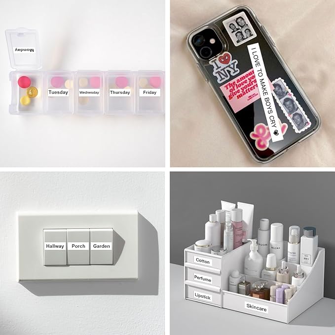 SUPVAN Label Makers E10 Mini Bluetooth Label Printer Wireless Labeler Label Maker Machine Multiple Templates Available Labelmaker for Office Organization Home Kitchen Storage White
