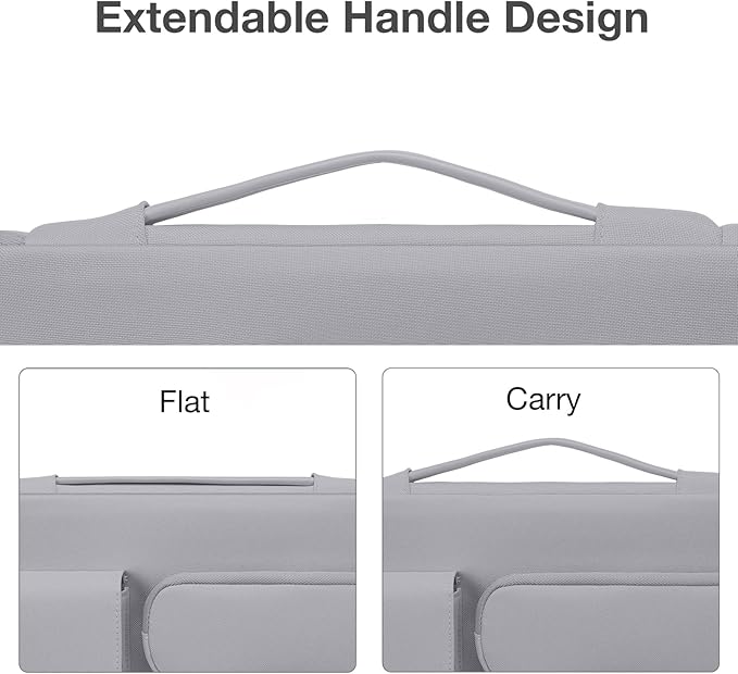 MOSISO 360 Protective Laptop Case 13.3 inch, 13-13.3 inch Laptop Sleeve Compatible with MacBook Air/Pro 13 / Pro 14, HP Dell ASUS Lenovo, Side Open Bag with 2 Raised&1 Flapover Pockets, Steel Gray