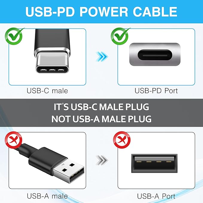 USB C to DC 5V to 12V Step Up Power Cable,5.5mmx2.5mm Power Cable and 3.5mmx1.35mm Adapter,PD Trigger to 12V 3A Output,for Router, LED Light, Camera,Work with PD Charger/Power Bank,3.3FT