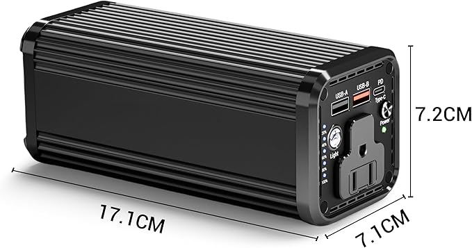 Laptop computer with AC power interface, 100W Type-C PD 65W fast charging type, featuring input and output functions, 2 USB-A outputs (QC3.0 18W), suitable for business travel and outdoor activities.