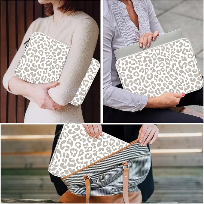 Laptop Sleeve Bag 15.6-16 inch,Compatible with MacBook Air 15 inch M2 2023 A2941/16 Pro M2 A2780 M1 A2485 /Pro Retina 15 A1990,Chromebook,HP,15.3-16 inch Notebook(Grey Leopard Cheetah Bag)