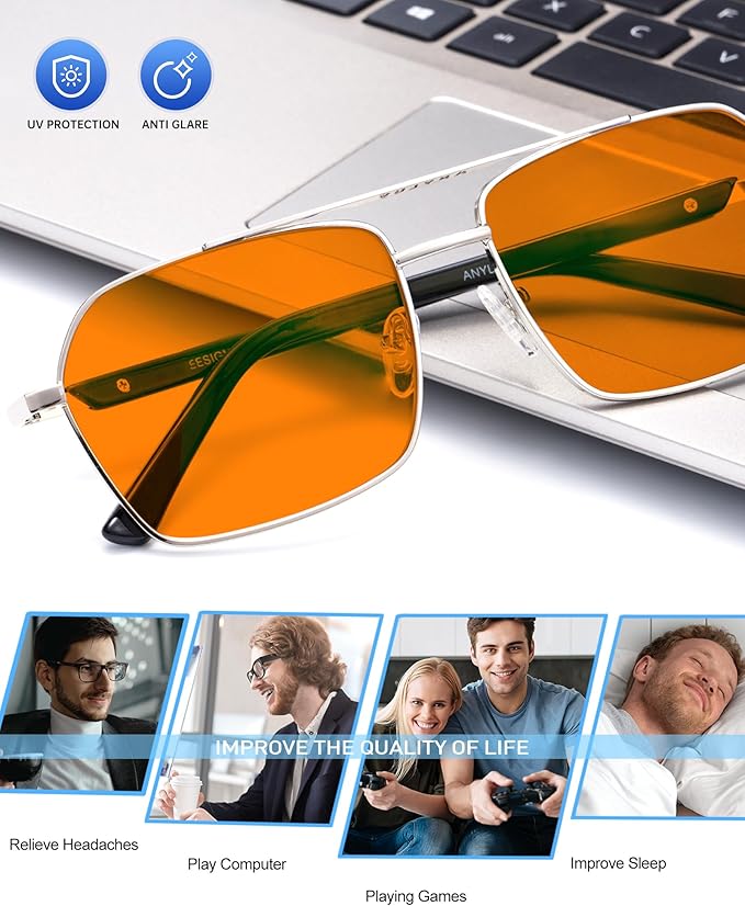 ANYLUV Blue Light Glasses Men/Women, Blue Light Blocking Glasses, Computer Screen Blocker Eyes Protection Glasses