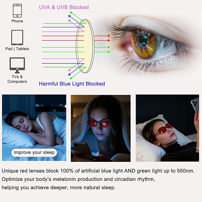 LIKSMU Blue Light Blocking Glasses for Woman Men Blue light Blocker Eyewear Trendy Rectangle Small Eyeglasses, 2pack
