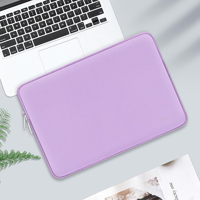 MOSISO Laptop Case 13.3 inch, 13-13.3 inch Laptop Sleeve Bag Compatible with MacBook Air/Pro 13/Pro 14 M5 M4 M3 M2 M1, HP Dell ASUS Lenovo, Neoprene Computer Sleeve Bag with Small Case, Purple