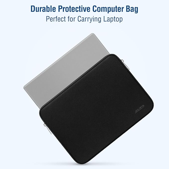 MOSISO Laptop Case 16 inch, 15-15.6 inch Laptop Sleeve Bag Compatible with MacBook Pro 16 M5 M4 M3 M2 M1, HP Acer Dell Lenovo ASUS Notebook, Neoprene Computer Sleeve Bag with Small Case, Black