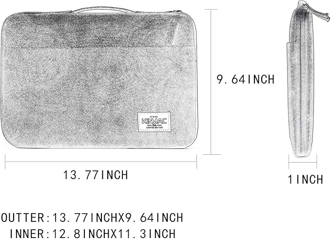 Kinmac 360° Heavy Duty Protective Laptop Computer Sleeve case Bag Cover with Handle for MacBook Pro 14 inch,14 inch-14.4 inch HP Lenovo Dell ASUS Acer Laptop (Black Maple)