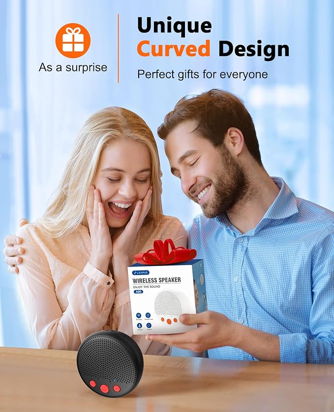 LENRUE Shower Speaker, Bluetooth Waterproof Speaker Wireless, Portable Speakers with Clear Loud Sound, Suction Cup, Lanyard, Ideas Gifts