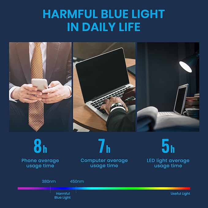 Cyxus Blue Light Blocking Glasses for Men Woman Semi Rim Computer Gaming Office Study Eyeglasses with UV Protection 8001