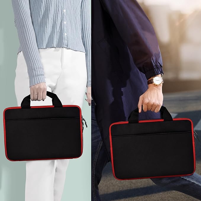 Hseok Laptop Case 13.3-14 Inch Sleeve,TSA Shockproof Computer Handbag,Compatible with MacBook Neo/Pro 14 M5/M4/M3/M2/M1,All Models 13.3" MacBook Air/Pro,XPS 13/14,Most 13-14 Notebooks,Red Edge