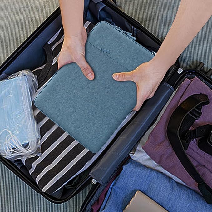 ZYB Laptop Case 14 Inch,Waterproof Laptop Sleeve 14 Inch for 14" Notebook/MacBook Air 15/14" Lenovo ThinkPad IdeaPad Asus HP Dell,2023-2025 MacBook Air 15.3 M4 M3 M2 etc with Accessory Bag-Haze Blue