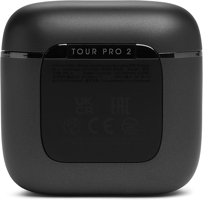 JBL Tour Pro 2 - True Wireless Noise Cancelling Earbuds with Smart Charging Case, 6-mic Perfect Calls with Voice Control, Up to 40hrs of Playtime, Immersive JBL Spatial Sound (Black)