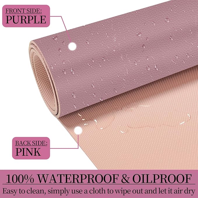 Mouse Pad and Keyboard Wrist Rest, 3-in-1 Large Keyboard and Mouse Pad Set, Ergonomic Wrist Rest for Computer Keyboards, Non-Slip Desk Mat Protector for Women (Purple Pink, 31.5" X 15.7")