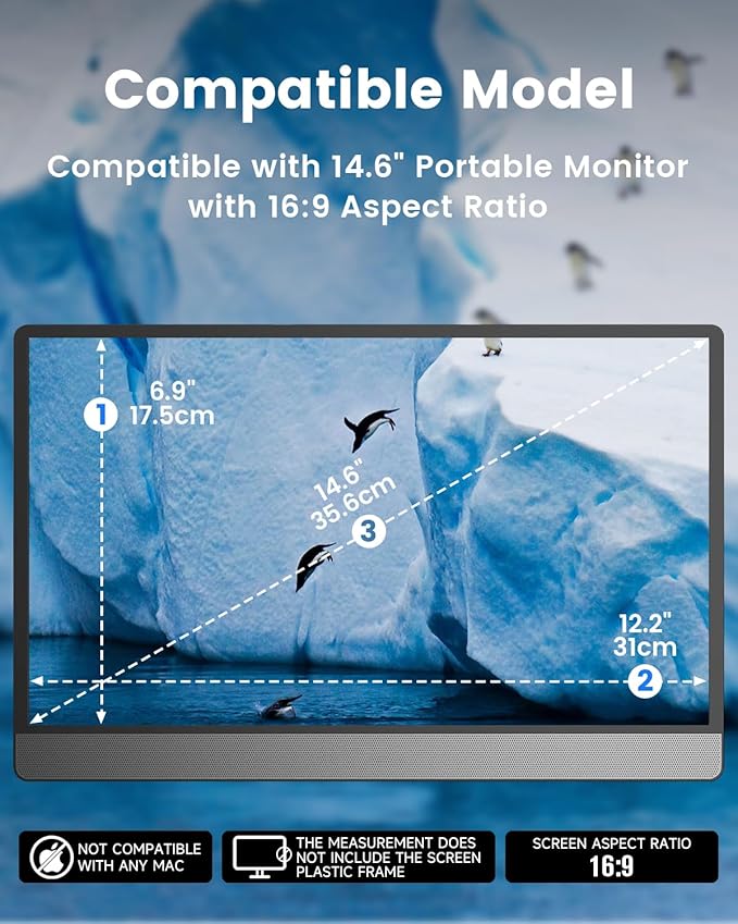 F FORITO 2-Pack 14 inch Anti Blue Light Matte Laptop Screen Protector, Compatible with 14" ARZOPA/Lenovo/KYY Portable Monitor, Anti Glare & Reduce Eye Strain Monitor Screen Protector