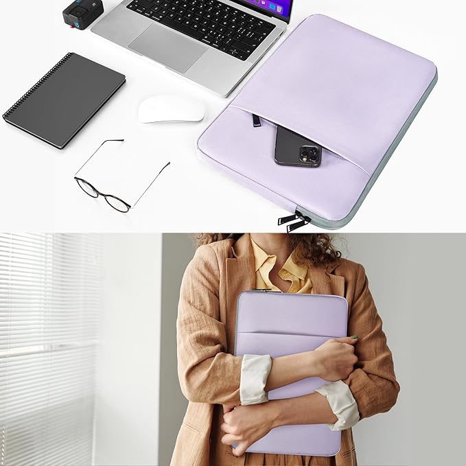 CaseBuy MacBook Air 15 inch Sleeve Water-Resistant Protective Case for 2025 2024 MacBook Air 15 M2 M3 M4 M5 Chip A3448 A2941 A3241 Laptop Carrying Case Cover Slim Traveling Accessories Bag -Purple