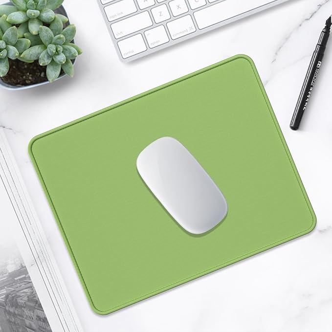 Hsurbtra Mouse Pad, Premium-Textured Square Mousepad 10.2 x 8.3 Inch, Stitched Edge Anti-Slip Waterproof Rubber Pretty Cute Computer Mat for Office Gaming Laptop Women Kids Grass Green