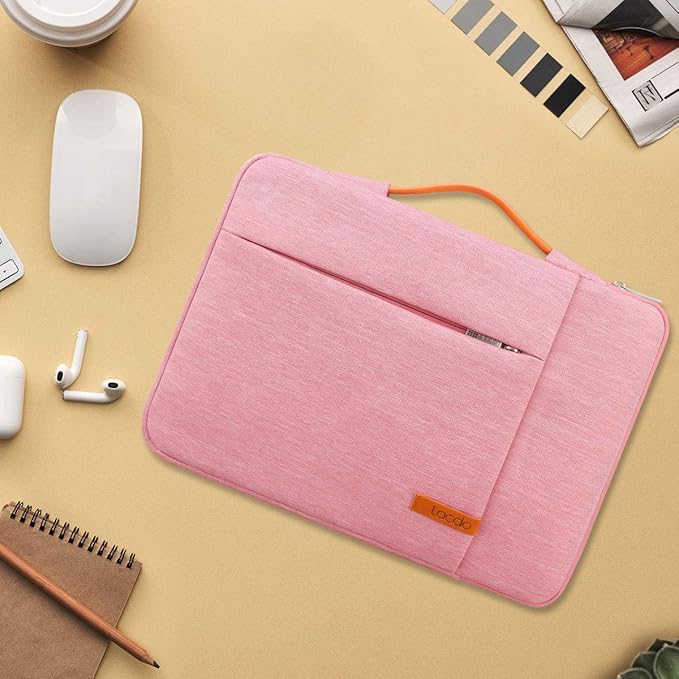 Lacdo 360° Protective Laptop Sleeve Case for 13 inch MacBook Air M5 A3449 (2026), M4 A3240 2025, M3 A3113 A2681 A2337 | 13" MacBook Neo A18 Pro A3404 (2026) | iPad Air/Pro 13 M5 Computer Bag, Peach
